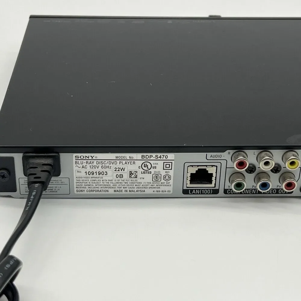 Sony BDP-S470 Blu-Ray DVD Player  w/logitech universal Remote& HDMI